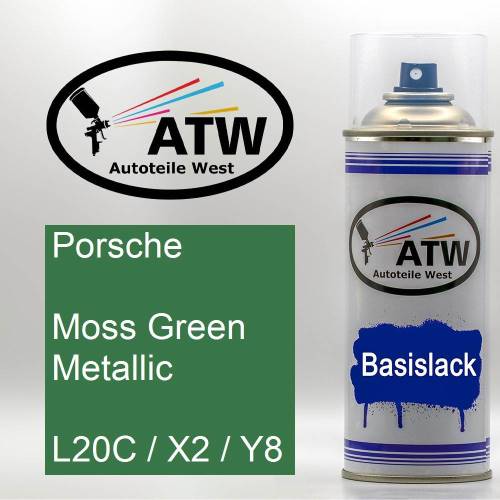 Porsche, Moss Green Metallic, L20C / X2 / Y8: 400ml Sprühdose, von ATW Autoteile West.